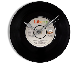 Kenny Rogers & Sheena Easton "We've Got Tonight" 7" Vinyl Record Wall Clock