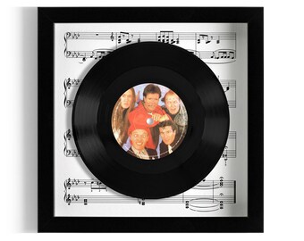 Cliff Richard and The Young Ones Featuring Hank Marvin "Living Doll" Framed 7" Vinyl Record UK NUMBER ONE 23 Mar - 12 Apr 1986