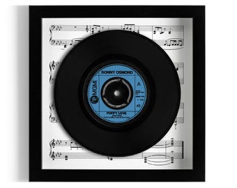 Donny Osmond "Puppy Love" Framed 7" Vinyl Record UK NUMBER ONE 2 Jul - 5 Aug 1972