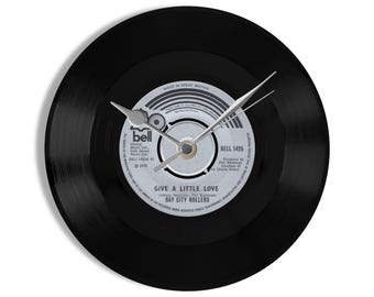 Bay City Rollers "Give A Little Love" 7" Vinyl Record Wall Clock UK NUMBER ONE 13 Jul - 2 Aug 1975
