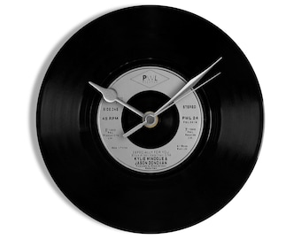 Kylie Minogue and Jason Donovan "Especially For You" 7" Vinyl Record Wall Clock UK NUMBER ONE 1 Jan - 21 Jan 1989