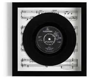 The Beatles "Help!" Framed 7" Vinyl Record UK NUMBER ONE 5 Aug - 25 Aug 1965