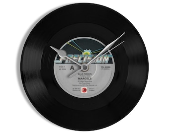 Marcels "Blue Moon" 7" Vinyl Record Wall Clock UK NUMBER ONE 4 May - 17 May 1961