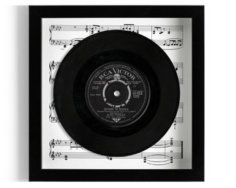 Elvis Presley "Return To Sender" Framed 7" Vinyl Record UK NUMBER ONE 13 Dec 1962 - 2 Jan 1963