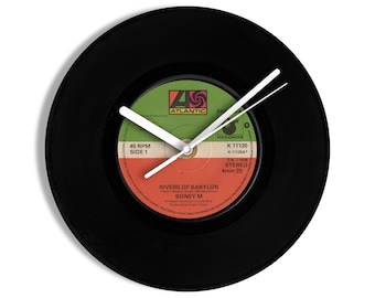 Boney M "Rivers Of Babylon" 7" Vinyl Record Wall Clock UK NUMBER ONE 7 May - 10 Jun 1978