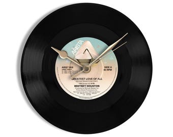 Whitney Houston "Greatest Love of All" 7" Vinyl Record Wall Clock