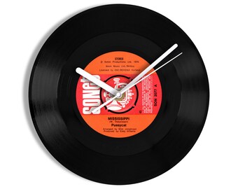 Pussycat "Mississippi" 7" Vinyl Record Wall Clock UK NUMBER ONE 10 Oct - 6 Nov 1976