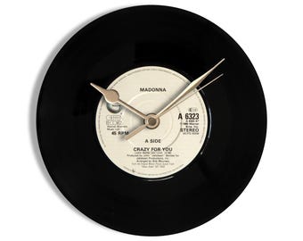 Madonna "Crazy For You" 7" Vinyl Record Wall Clock
