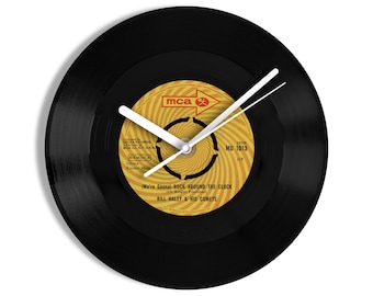 Bill Haley and His Comets "(We're Gonna) Rock Around The Clock" 7" Vinyl Record Wall Clock UK No. ONE 25 Nov - 15 Dec 1955 & 6 - 19 Jan 1956