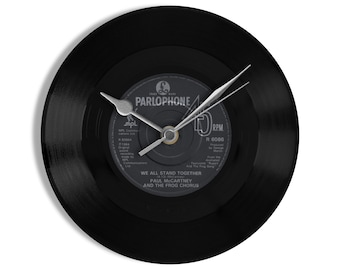 Paul McCartney And The Frog Chorus "We All Stand Together" 7" Vinyl Record Wall Clock
