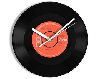 Elvis Presley "All Shook Up" 7" Vinyl Record Wall Clock UK NUMBER ONE 12 Jul - 29 Aug 1957