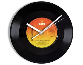 Barbra Streisand "A Star Is Born (Evergreen)" 7" Vinyl Record Wall Clock