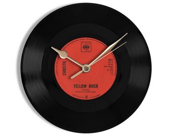 Christie "Yellow River" 7" Vinyl Record Wall Clock UK NUMBER ONE 31 May - 6 Jun 1970