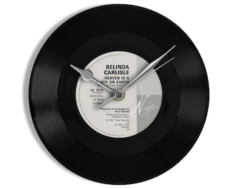Belinda Carlisle "Heaven Is A Place On Earth" 7" Vinyl Record Wall Clock UK NUMBER ONE 10 Jan - 23 Jan 1988