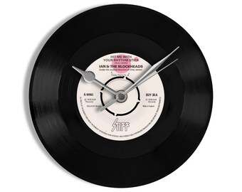 Ian & The Blockheads "Hit Me With Your Rhythm Stick" 7" Vinyl Record Wall Clock UK NUMBER ONE 21 Jan - 27 Jan 1979