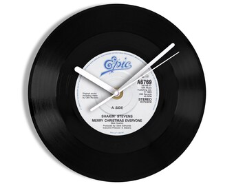 Shakin' Stevens "Merry Christmas Everyone" 7" Vinyl Record Wall Clock UK NUMBER ONE 22 Dec - 4 Jan 1986