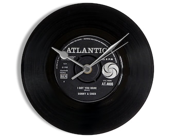 Sonny & Cher "I Got You Babe" 7" Vinyl Record Wall Clock UK NUMBER ONE 26 Aug - 8 Sep 1965