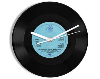 Barry White "You're The First, The Last, My Everything" 7" Vinyl Record Wall Clock UK NUMBER ONE 1 Dec - 14 Dec 1974