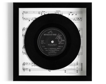 Louis Armstrong "What A Wonderful World" Framed 7" Vinyl Record UK NUMBER ONE 24 Apr - 21 May 1968