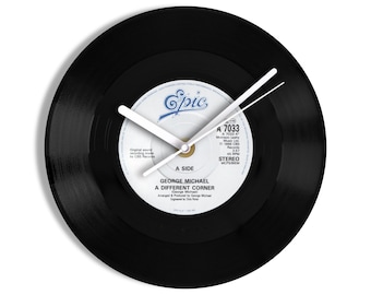 George Michael "A Different Corner" 7" Vinyl Record Wall Clock UK NUMBER ONE 13 Apr - 3 May 1986