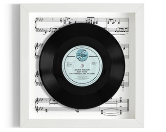 Jackie Wilson "Reet Petite (The Sweetest Girl In Town)" Framed 7" Vinyl Record UK NUMBER ONE 21 Dec - 17 Jan 1987