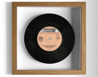 Nancy Sinatra "These Boots Are Made For Walkin'" Framed 7" Vinyl Record UK NUMBER ONE 17 Feb - 16 Mar 1966