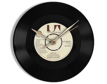 Kenny Rogers "Lucille" 7" Vinyl Record Wall Clock UK NUMBER ONE 12 Jun - 18 Jun 1977