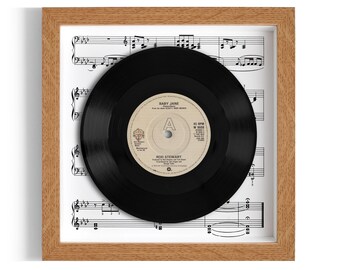 Rod Stewart "Baby Jane" Framed 7" Vinyl Record UK NUMBER ONE 26 Jun - 16 Jul 1983