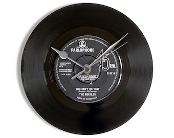 The Beatles "You Can't Do That" 7" Vinyl Record Wall Clock