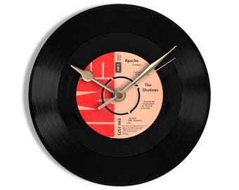 The Shadows "Apache" 7" Vinyl Record Wall Clock UK NUMBER ONE 25 Aug - 28 Sep 1960