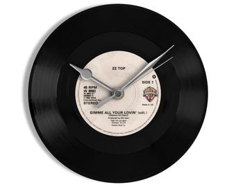 ZZ Top "Gimme All Your Lovin'" 7" Vinyl Record Wall Clock