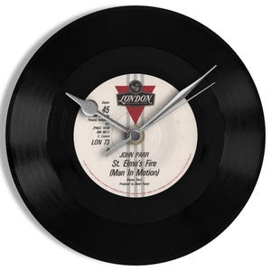 John Parr "St Elmo's Fire (Man In Motion)" 7" Vinyl Record Wall Clock