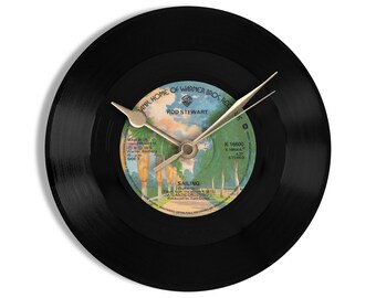 Rod Stewart "Sailing" 7" Vinyl Record Wall Clock UK NUMBER ONE 31 Aug - 27 Sep 1975