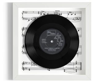 Marvin Gaye "I Heard It Through The Grapevine" Framed 7" Vinyl Record UK NUMBER ONE 26 Mar - 15 Apr 1969