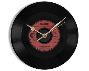Slade "Take Me Back 'Ome" 7" Vinyl Record Wall Clock UK NUMBER ONE 25 Jun - 1 Jul 1972