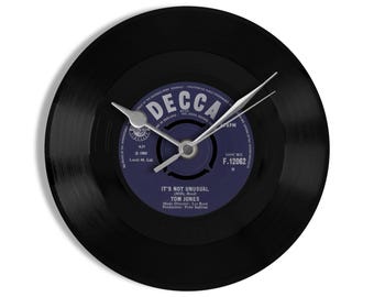 Tom Jones "It's Not Unusual" 7" Vinyl Record Wall Clock UK NUMBER ONE 11 Mar - 17 Mar 1965