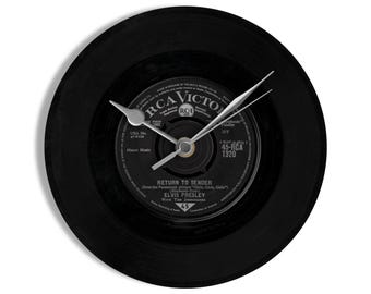 Elvis Presley "Return To Sender" 7" Vinyl Record Wall Clock UK NUMBER ONE 13 Dec - 2 Jan 1963