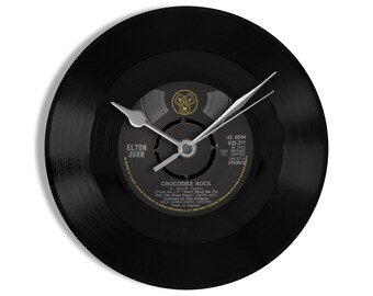 Elton John "Crocodile Rock" 7" Vinyl Record Wall Clock