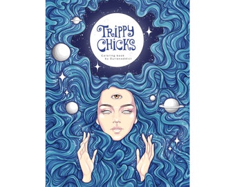 Trippy Chicks Coloring Book – 17 Hand-Drawn Pages – Printable Digital Download for Adults – Mindfulness & Stress Relief Activity