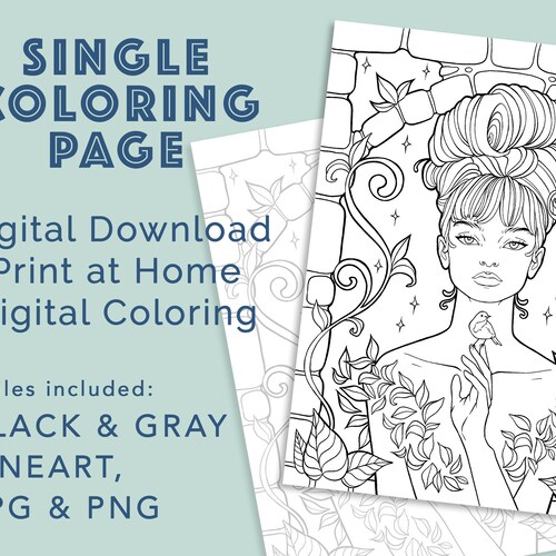 Printable Digital Adult Coloring Page Print at Home Digital - Etsy