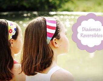 Hoofdband - Bandana - Haarband - Omkeerbare stoffen hoofdbandenpatronen + video-tutorial