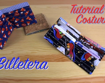 Portemonneepatronen + videotutorial - PDF-naaipatroon - DIY - Unisex portemonnee - stoffen portemonnee - kaarthouder - kaarthouder