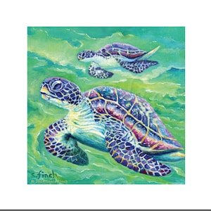 Tarjeta Espíritu de Tortuga. Tarjeta de agradecimiento bajo el mar. Tarjeta de recuperación de criaturas marinas y tarjeta de amistad con mensaje de tótem del espíritu de la naturaleza