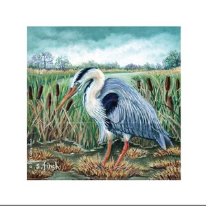 Biglietto di ringraziamento vuoto dello spirito dell'airone. Messaggio del totem dello spirito della natura. Arte di campagna. Anniversario dei genitori, biglietto di compleanno e biglietto di amicizia