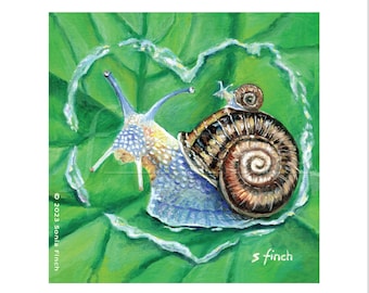 Spirit of Snail Card & Thank You Card. Spiritual Birthday Card with Nature Spirit Totem message. Creepy Crawlers Garden Lover Card