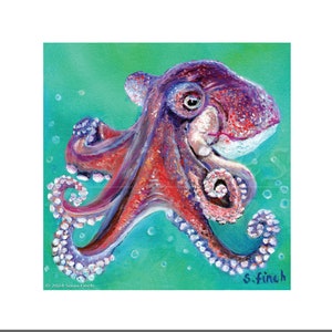 Spirito del Polpo Grazie card. Biglietto di guarigione delle creature del mare e biglietto di amicizia con il messaggio del totem dello spirito della natura