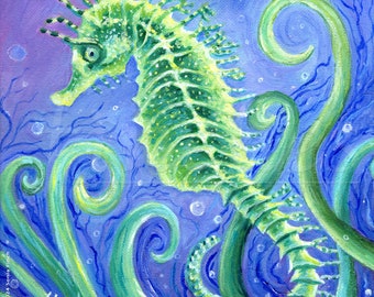 Spirit of Seahorse Art Prints. Gift For Her. Beach House Decor. Seahorse Picture. Seahorse Decor Aquatic Art. Coastal Wall Art