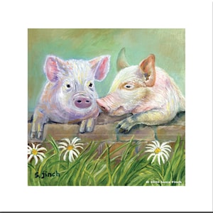Esprit de cochon (carte de voeux) Jolie carte de cochon avec message Totem esprit de la nature. Une carte d'art de la campagne Guérir bientôt et une carte spirituelle