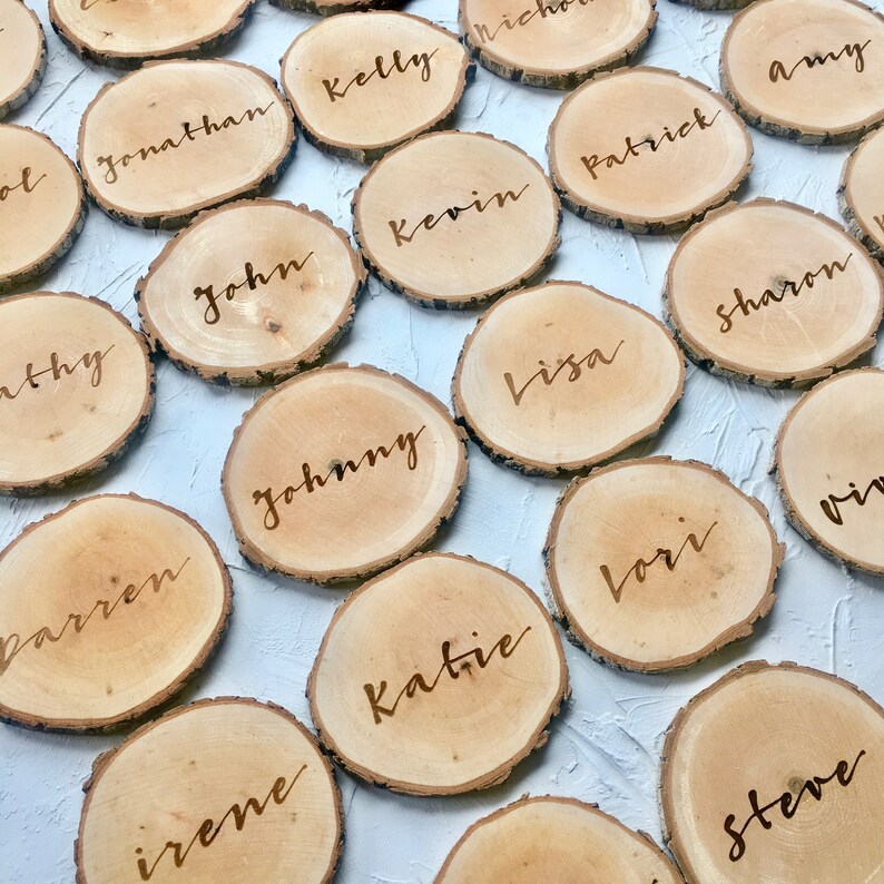 Custom Engraved Wedding Coasters Engraved Place Cards Etsy