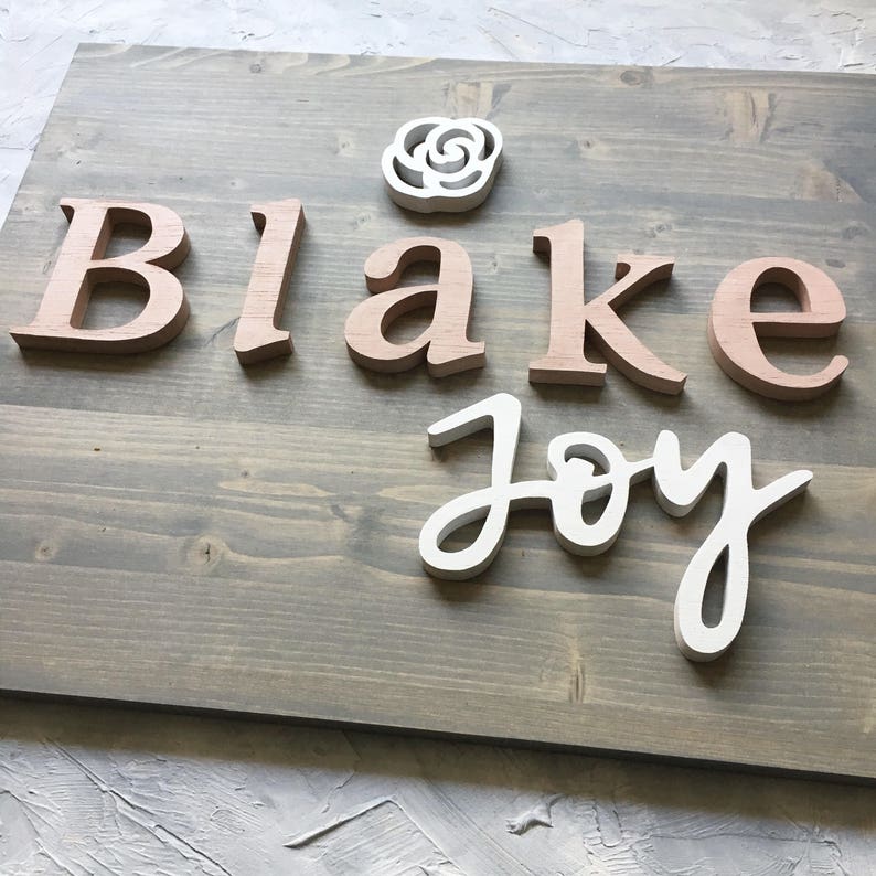 Modern Wood Name Sign 16 x 19 Wood Name Board RECTANGLE Etsy